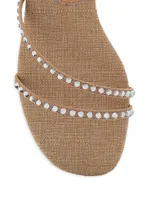 Patmos Crystal-Embellished Suede Sandals