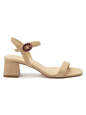 Selena 45MM Raffia Block-Heel Sandals