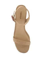 Selena 45MM Raffia Block-Heel Sandals