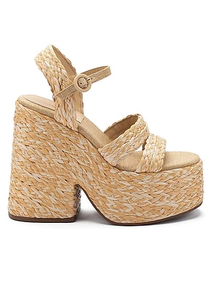 Carmen 145MM Raffia Platform Sandals