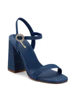 Selena 105MM Denim Block-Heel Sandals