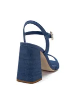 Selena 105MM Denim Block-Heel Sandals