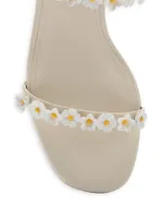 Goldie 45MM Flower Appliqué Leather Mules