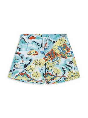 Baby Boy's,Little Boy's & Tropical-Print Swim Trunks