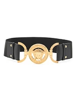 Medusa Buckle Leather Belt