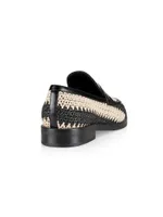 Alexa Raffia & Leather Penny Loafers