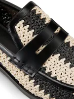 Alexa Raffia & Leather Penny Loafers