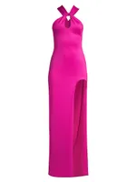 Eve Taya Twisted Halterneck Gown