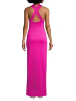 Eve Taya Twisted Halterneck Gown