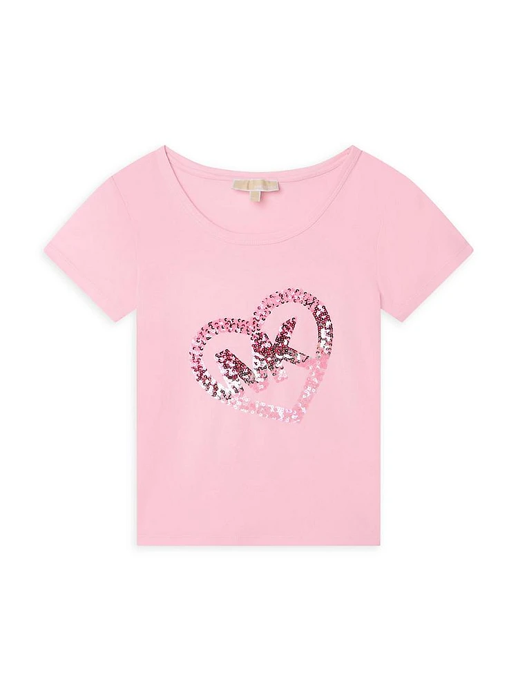 Little Girl's & MK Sequin-Embellished T-Shirt