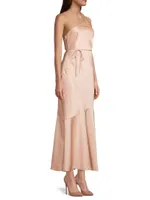 Lana One-Shoulder Satin Midi-Dress