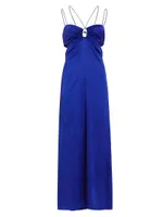 Cut-Out Silk-Blend Maxi Dress