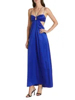 Cut-Out Silk-Blend Maxi Dress