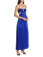 Cut-Out Silk-Blend Maxi Dress