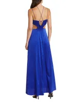 Cut-Out Silk-Blend Maxi Dress