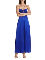 Cut-Out Silk-Blend Maxi Dress