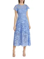 Chiffon Lace Midi-Dress