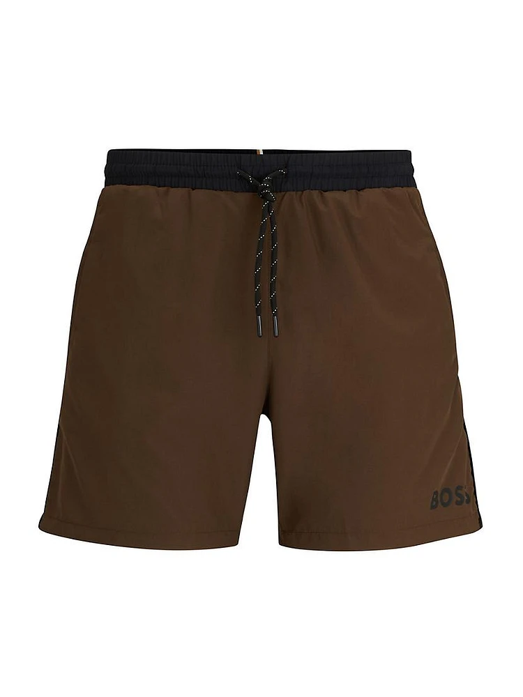 Contrast Logo Swim Shorts