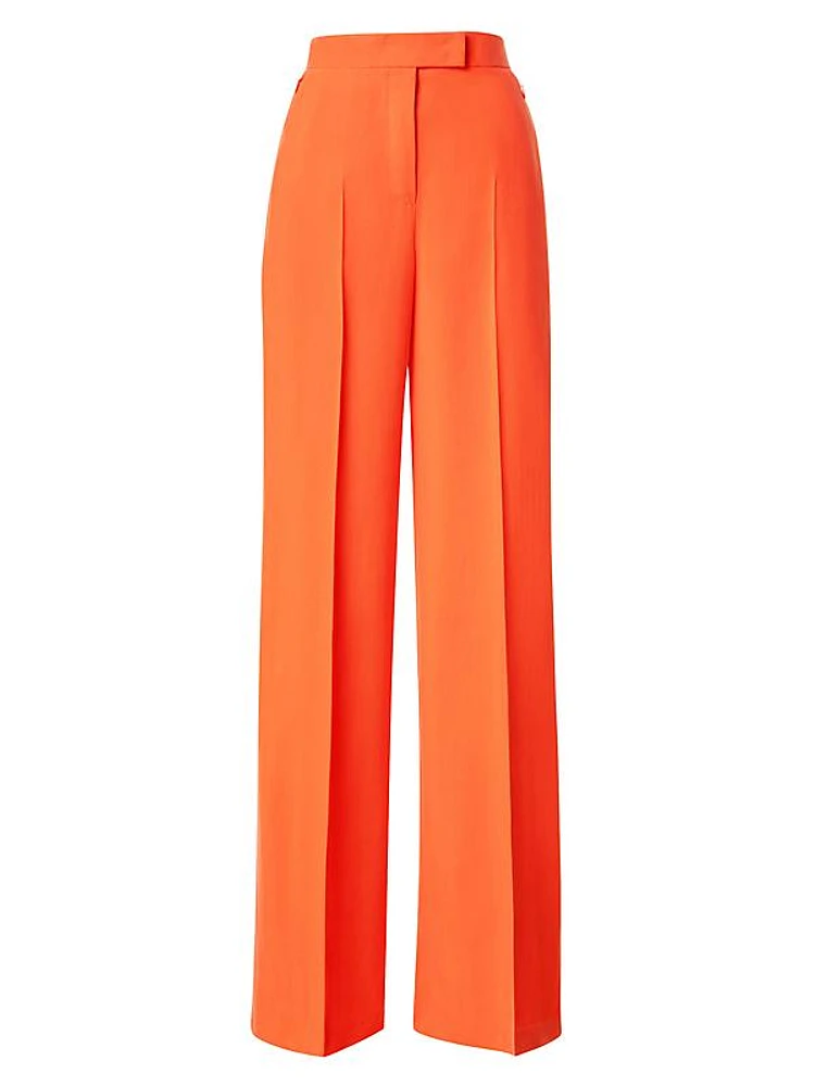 Floretta Silk Wide-Leg Pants