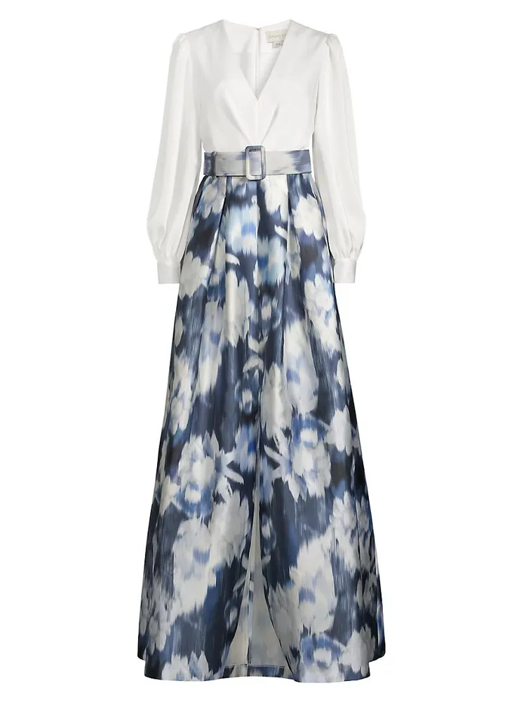 Zoe Belted Floral Gown