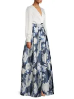 Zoe Belted Floral Gown