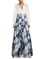 Zoe Belted Floral Gown