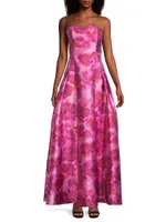 Zofia Strapless Printed Gown