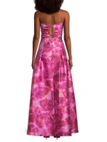 Zofia Strapless Printed Gown