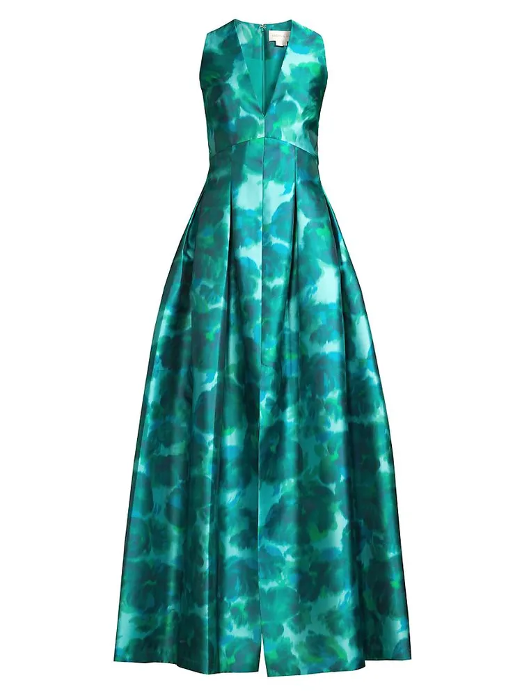 Brooke Printed Mikado Gown