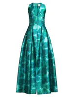 Brooke Printed Mikado Gown