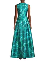 Brooke Printed Mikado Gown