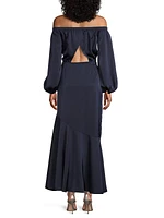 Kai Off-The-Shoulder Fishtail Maxi Dress