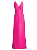 Evan Sleeveless Mikado Gown