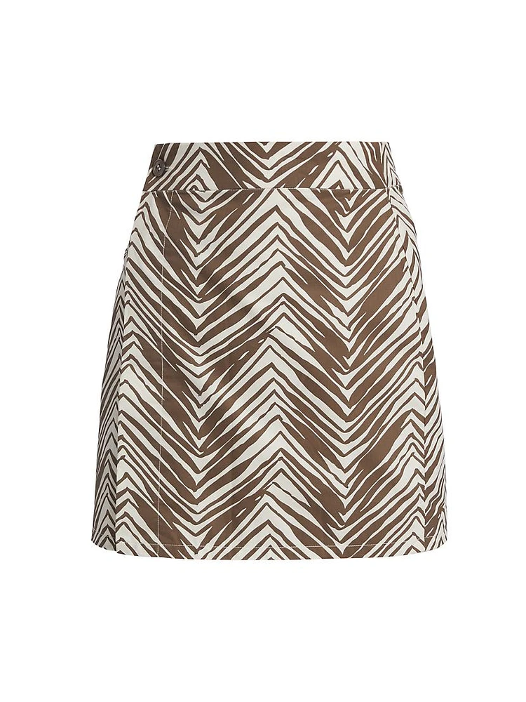 Maeve Printed Wrap Miniskirt