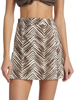 Maeve Printed Wrap Miniskirt