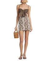 Maeve Printed Wrap Miniskirt