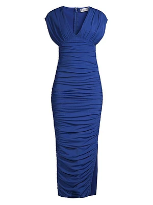 Lori Ruched Jersey Midi-Dress