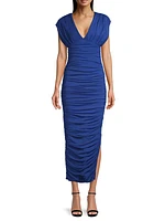 Lori Ruched Jersey Midi-Dress