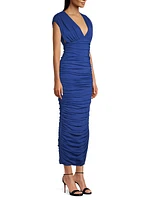 Lori Ruched Jersey Midi-Dress