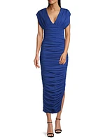 Lori Ruched Jersey Midi-Dress