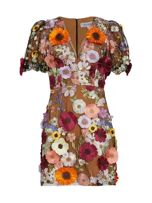 Rosalind Floral Applique Minidress