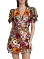 Rosalind Floral Applique Minidress