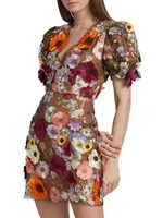 Rosalind Floral Applique Minidress