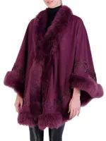 Embroidered Wool and Cashmere Cape