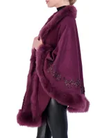 Embroidered Wool and Cashmere Cape