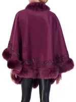 Embroidered Wool and Cashmere Cape