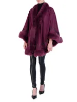 Embroidered Wool and Cashmere Cape