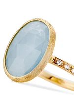 Siviglia 18K Yellow Gold, Aquamarine & 0.06 TCW Diamond Ring