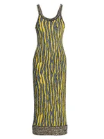 Knit Animal-Jacquard Midi-Dress