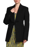 Woven Tie-Front Jacket